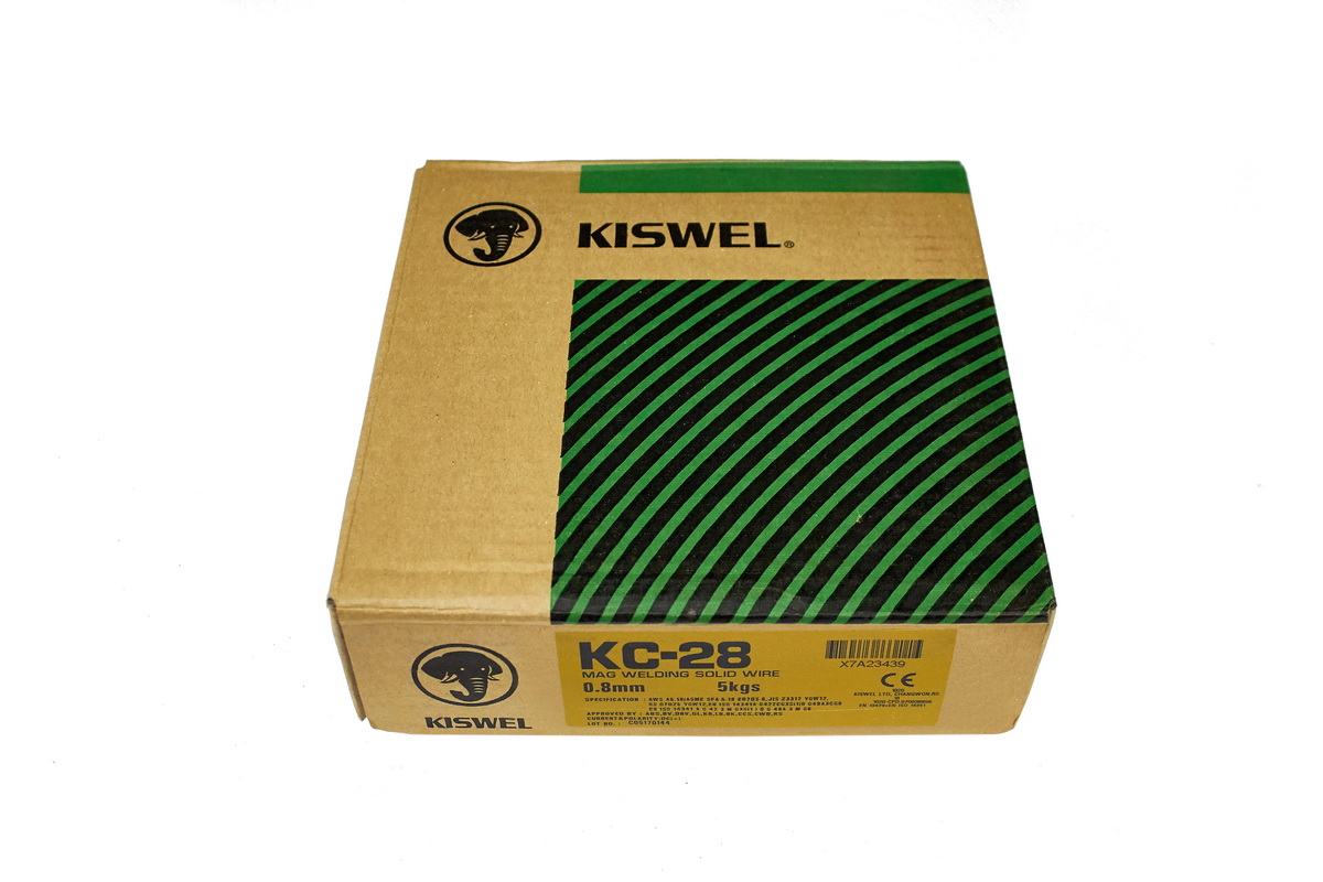 Проволока Kiswel KC-28 (ER70S-6) d=0,8 (5кг) сплошная омедненная - фото от IWS24