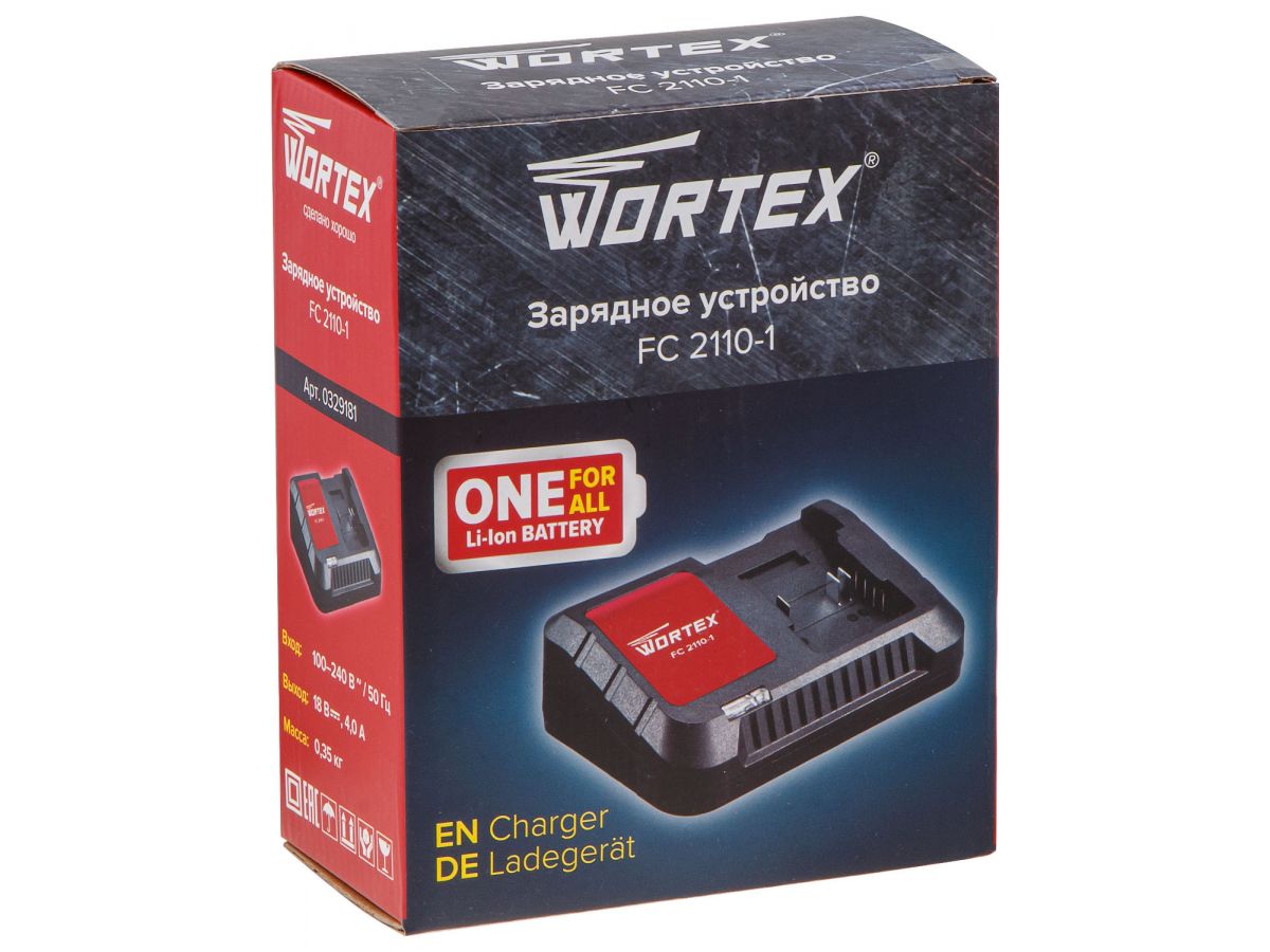 Зарядное устройство Wortex FC 2110-1 ALL1 (18 В, 4.0 А, 1 слот, быстрая зарядка) - фото от IWS24
